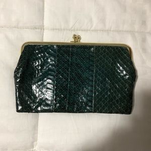 Vintage Green Faux Crocodile Mini Clutch